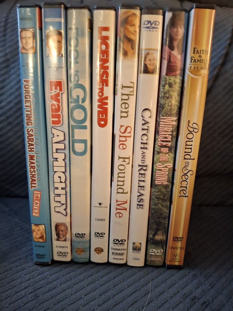 Lot Of 8 DVDs, Comedy, Drama, Etc. $39.95, OBO.