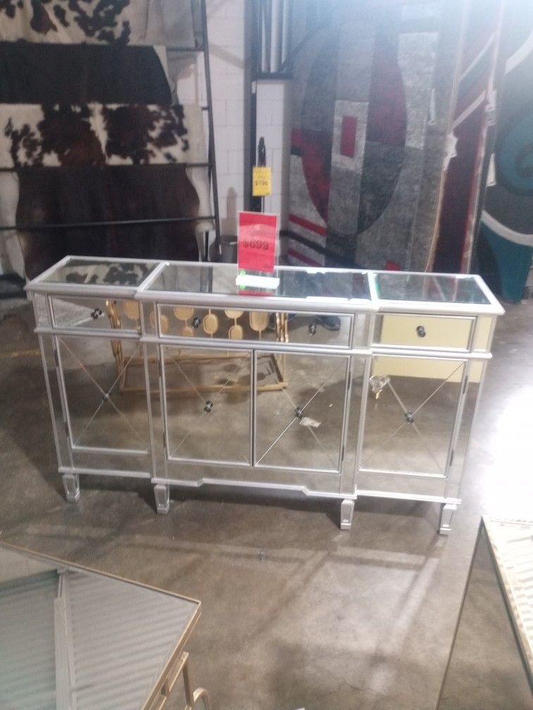 Huge Mirror Accent Cabinet ( Ask For Jose)