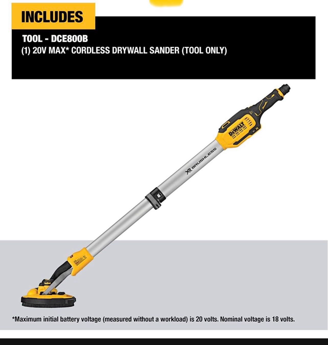 Dewalt Drywall Sander 20 Volt New In Box Dce800b