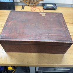 Antique Button Box With Lots Of Buttons