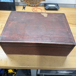 Antique Button Box With Lots Of Buttons