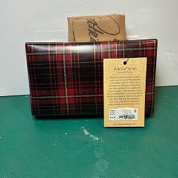 Patricia Nash Gold Foil Tartan Clutch/ Shoulder Chain Bag 