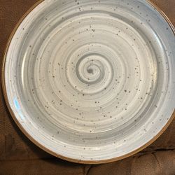 Dinner Plates, Blue Swirl Design  2 Of Them