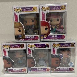 Funko Pop Disney Ultimate Princess Aurora Ariel Janine Tiana Pocahontas