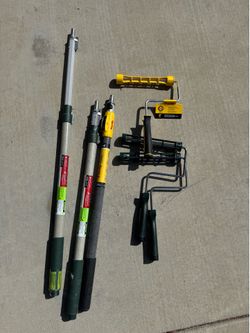 Painting extensions for roller handles