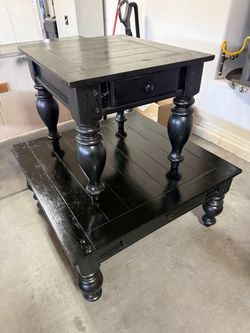Rustic Farmhouse Coffee Table + End Table Set