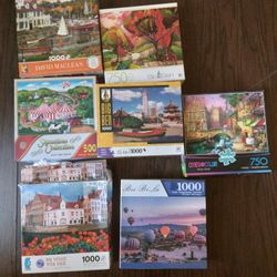 Lot Of 13 Jigsaw Puzzles Kinkade'25.00