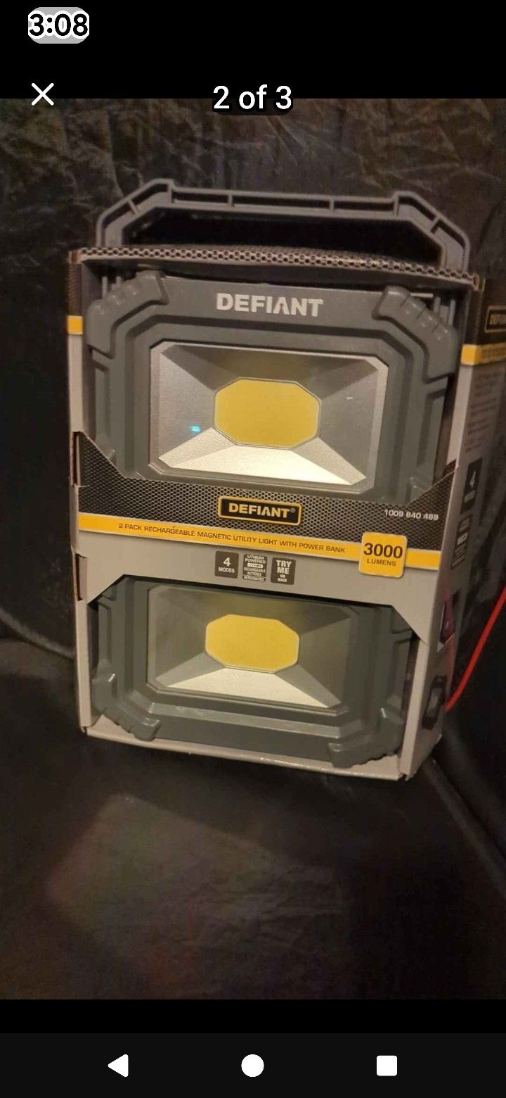 Two Pack Magnetic Rechargeable Work Light