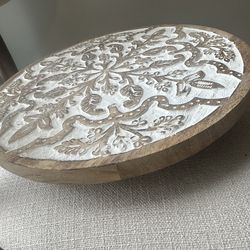 Wood carved Lazy Susan