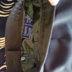 Laura Scott Navy Green Skirt Zipper New Without Tag