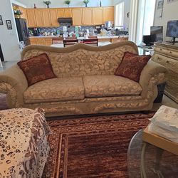 Sofa & Love Seat Light Green And Brown