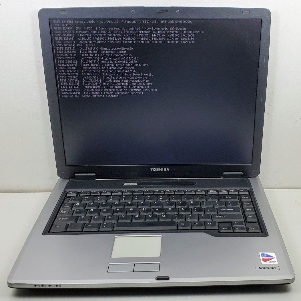 Laptop: Toshiba PA3362U - Tested Running - Linux Ubuntu Mint
