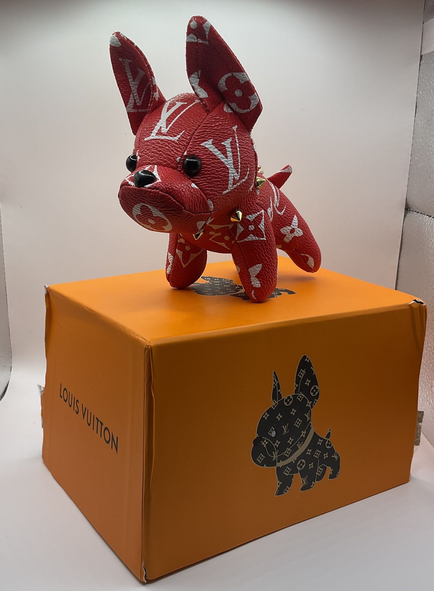 Red LV Dog Keychain- $50