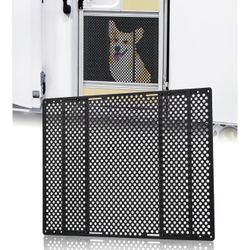 Aluminum Alloy RV Entry Screen Door Grille Adjusts from 22"- 31.5", Adjustable RV Door Screen Protector, Black