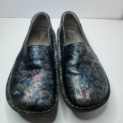 Alegria Black And Blue Mules Size 36 /5.5-6 