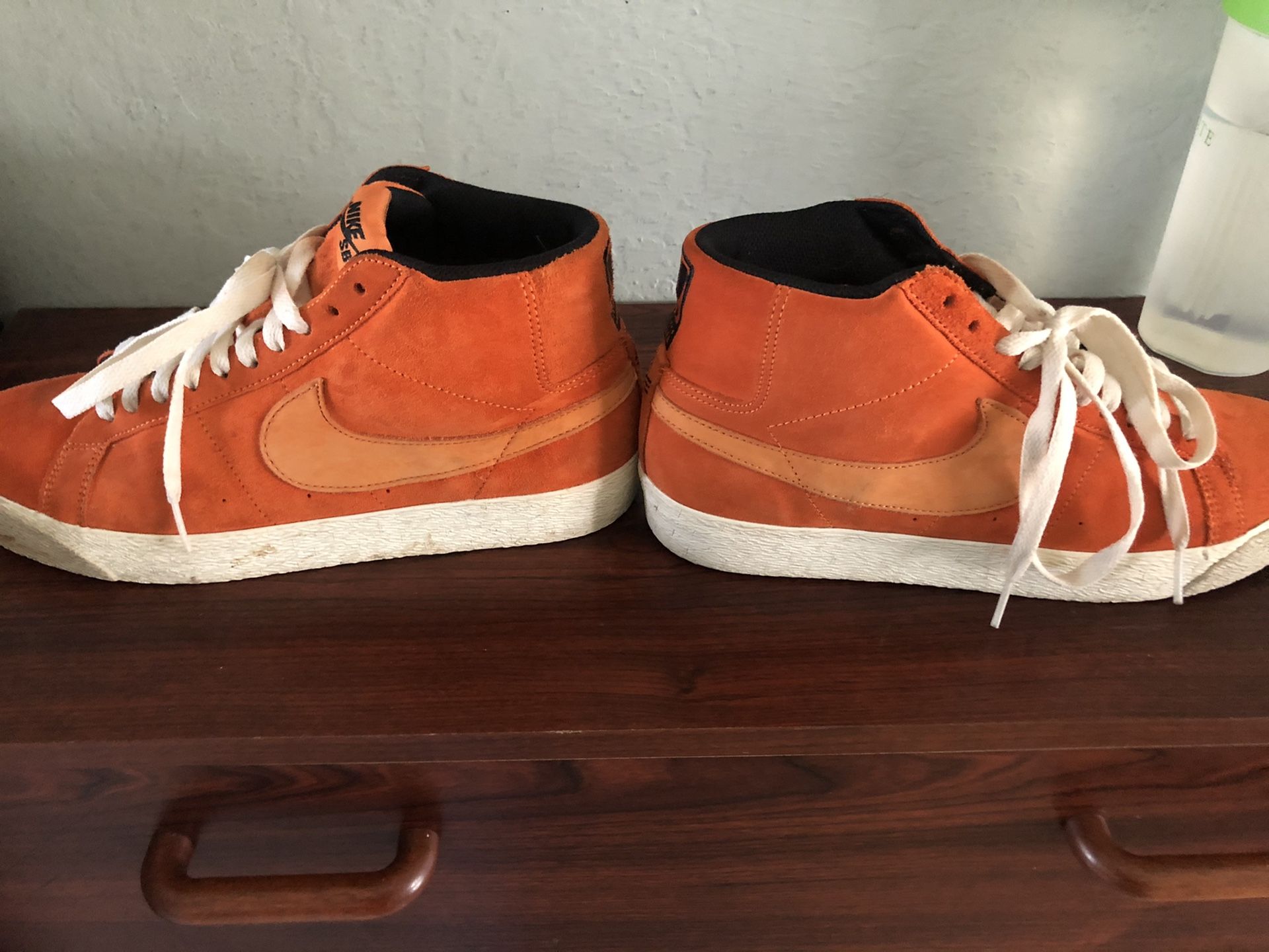 2008 Nike SB Blazer Premium Lance Mountain Orange Suede Shoes Mens