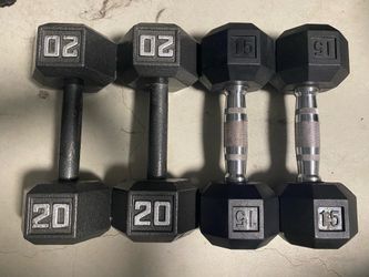 Dumbbell sets, 15 and 20 lbs