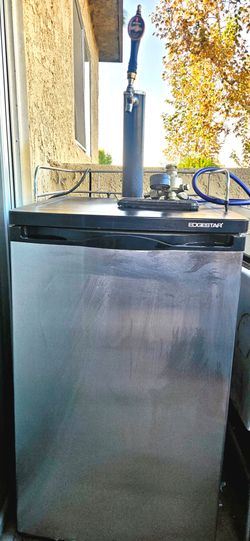 Kegarator fridge with keg