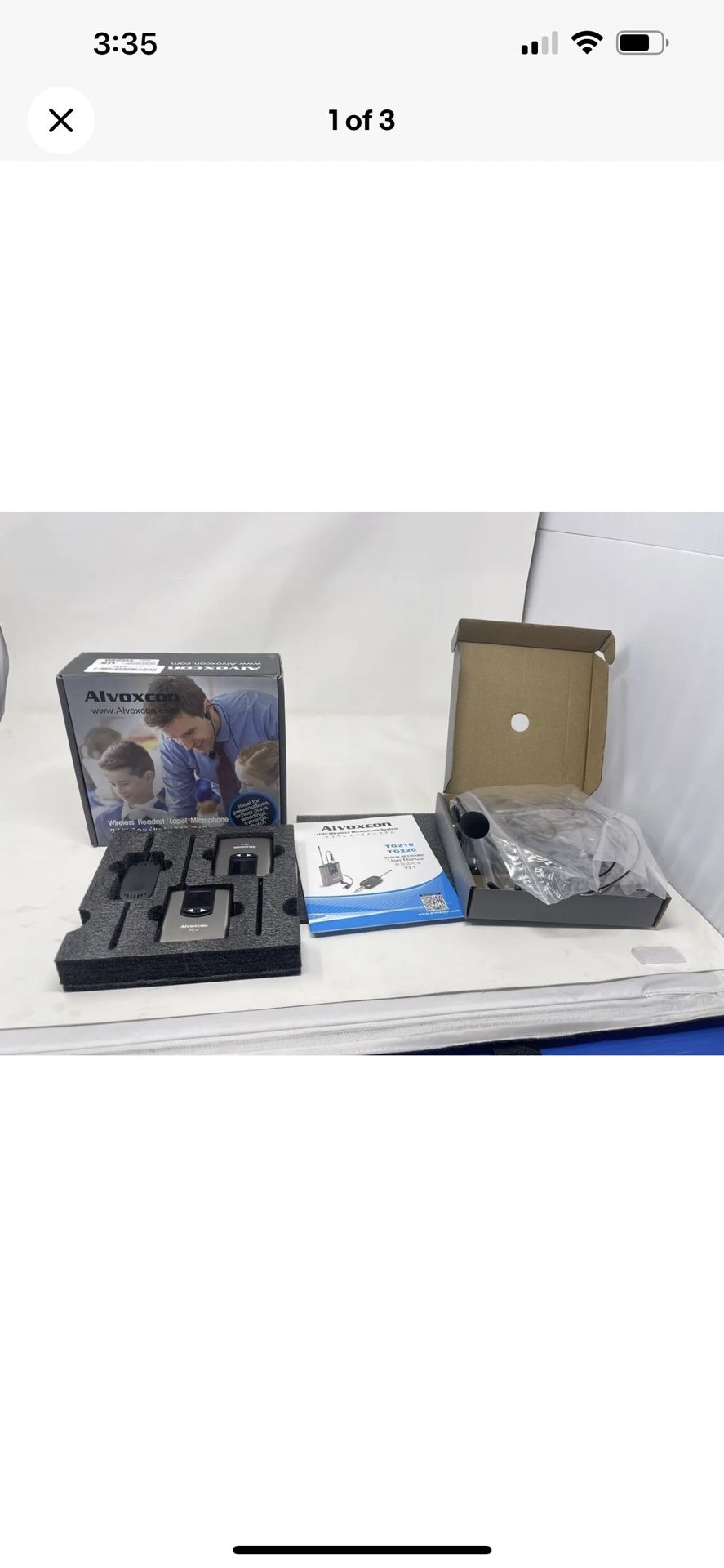Alvoxcon TG220 Dual UHF Wireless Headset Lavalier Lapel Microphone System
