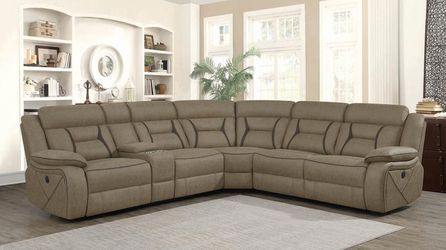 SECTIONAL SUED SOFA WITH POWER RECLINERS