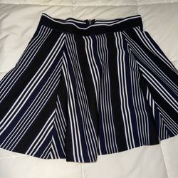 Navy Blue Striped H&M Mini Skirt