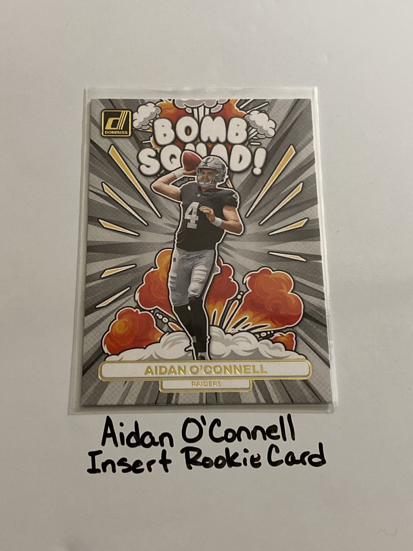 Aidan O’Connell Las Vegas Raiders QB Donruss Short Print Insert Rookie Card. 