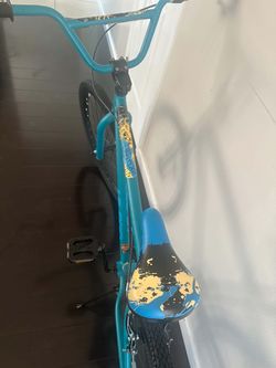 Teal BMX Bike with Graphic Seat