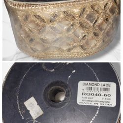 Farrisilk Rose Gold Diamond Lace Ribbon