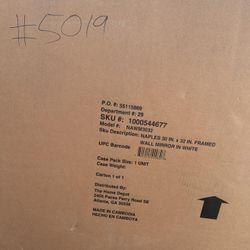 Naples 30 in. W x 32 in. H Rectangular Wood Framed Wall Bathroom Vanity Mirror in White