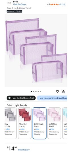Mesh travel bags