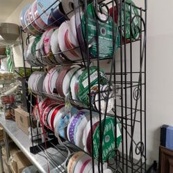 Ribbon Storage Rack + Assorted Ribbon – Great for Florists & Crafts