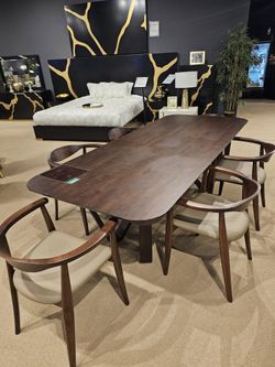 New Beautiful Mid-Century Solid Wood 7 Pc Dining Collection! 