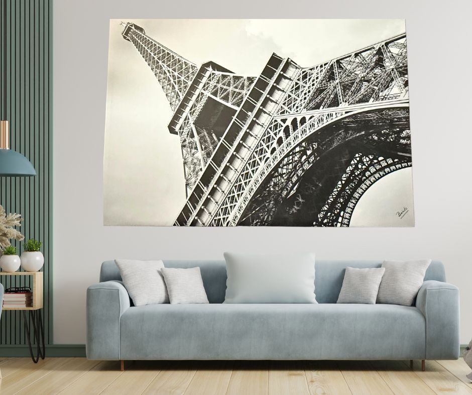 Eiffel Tower Canvas –78.5” L x 55” H