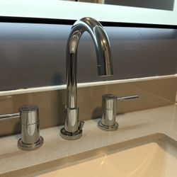 Signature Hardware-Edenton widespread gooseneck bathroom chrome faucet - Brand New