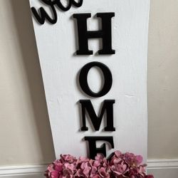 Used Handmade Planter Welcome Sign (cash & pick up only)
