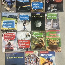 Libros de ciencia Houghton Mifflin Harcourt Plantas, Animales, Espacio, Clima, Children Books Spanish 
