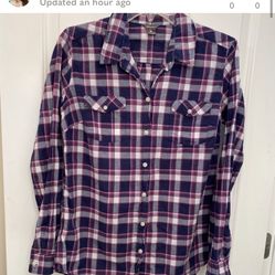 Eddie Bauer plaid button down sz M