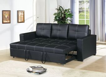 Black Sleeper Sofa with Pull-Out Bed