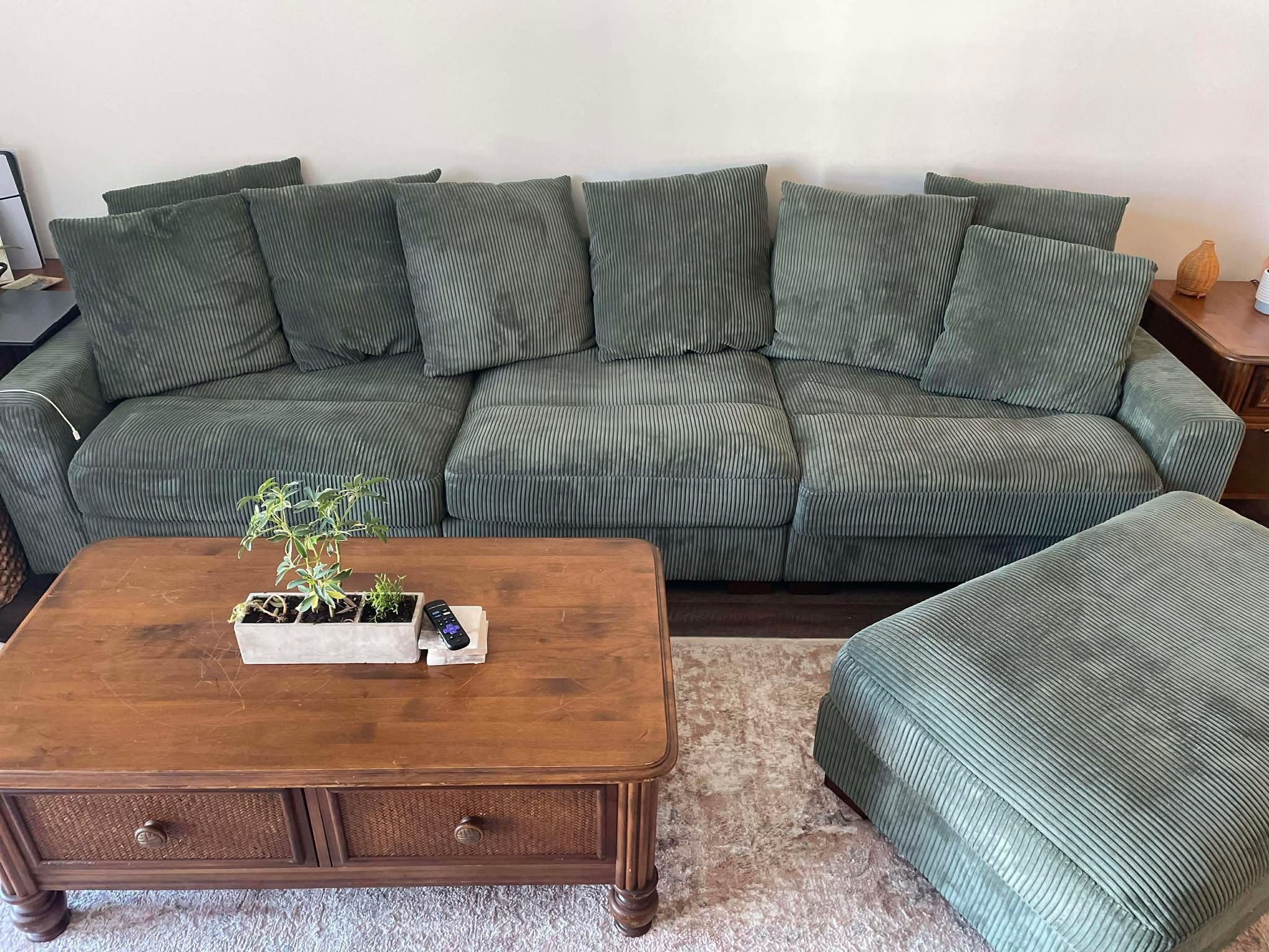 Green Corduroy Sectional