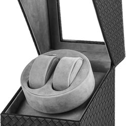 JGV Watch Winder for Automatic Watches, Automatic Deul Watch Winder Box, Premium PU Leather Rotating Watch Case, Watch Rotator with Japanese Quiet Mot