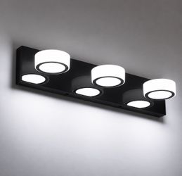 Black 3-Light LED Vanity Bar | Modern Cylindrical Bathroom Light Fixture