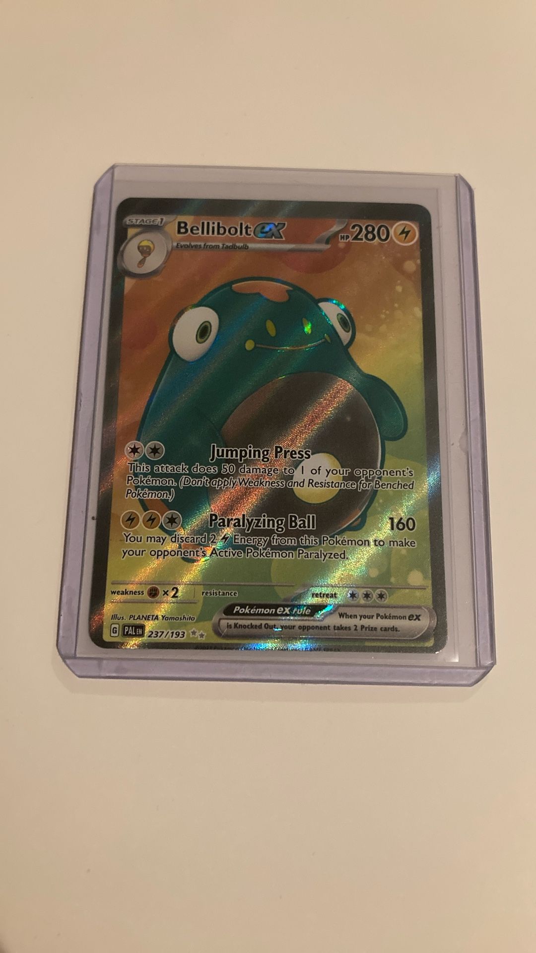 Pokémon Card - Bellibolt ex 237/193 Paldea Evolved FULL ART Ultra Rare Holo NM Error Off center
