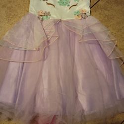 Girls Beautiful Fancy Flower Embellished Unicorn Dress