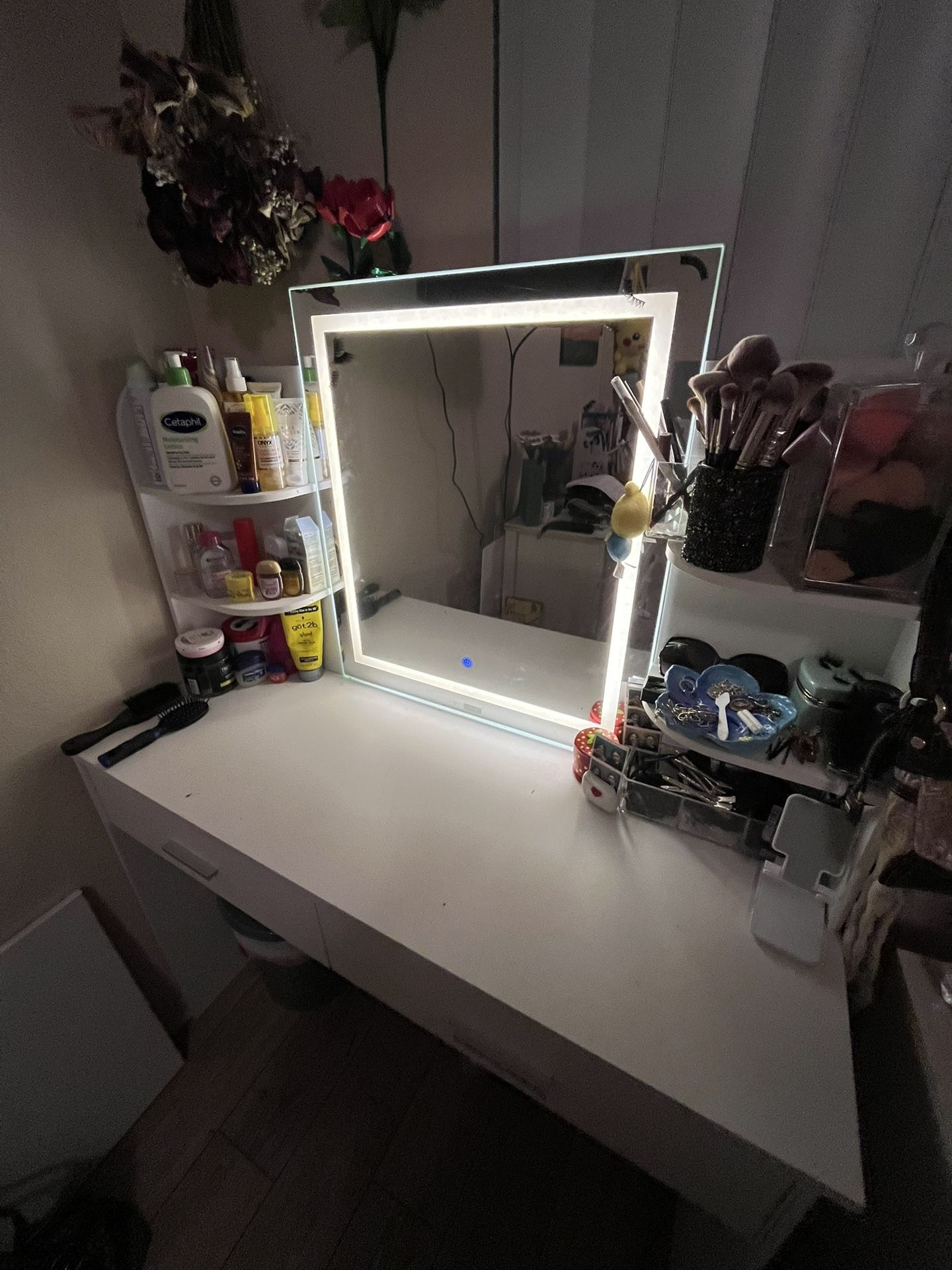 White Vanity and vanity stool