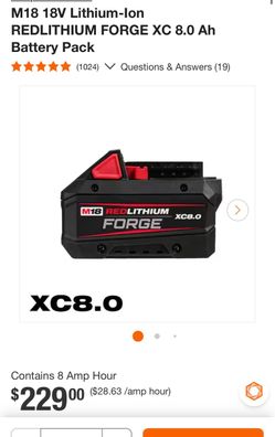Milwaukee M18 Forge 8.0Amph Battery - BRAND NEW