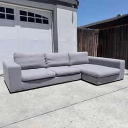 Free Delivery Interior Define Modern Designer Gray Sectional Sofa Couch OBO