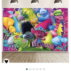 Trolls Birthday Party Banners / Backdrop