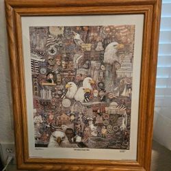 "THE EAGLE FLIES FREE" FRAMED ART