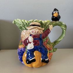 RARE Fitz & Floyd Scarecrow pitcher from the 1990s.
