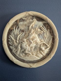 Vintage Incolay Stone Greek Mythology Wall Art
